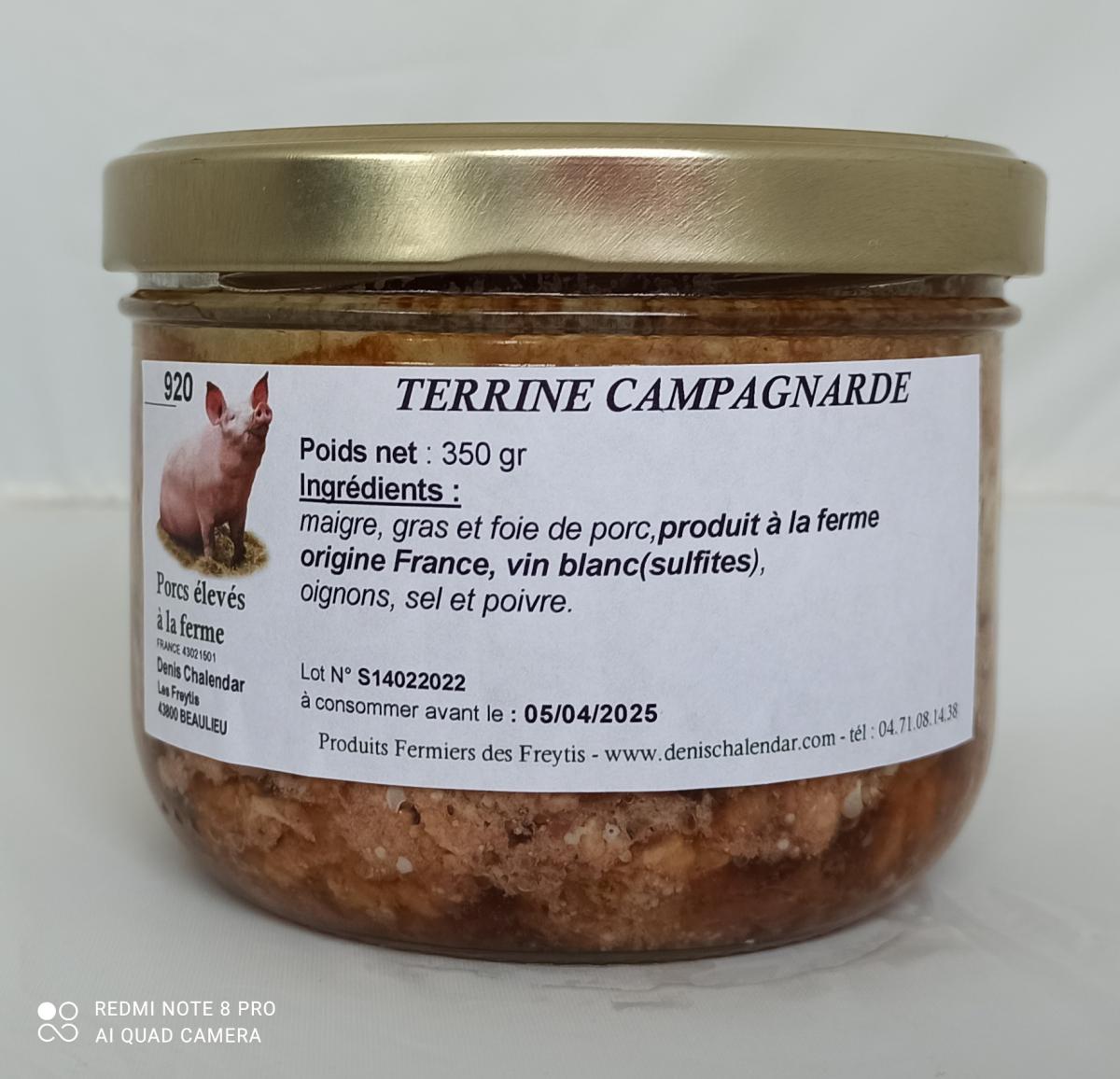 TERRINE CAMPAGNARDE 350 g Denis Chalendar